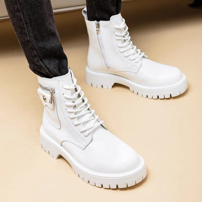 Leather High-Top Martin Boots