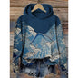 Women’s Printed Hooded Long Sleeve Pullover Sweatshirt