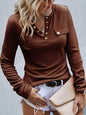 Knitted Buttoned Long Sleeve Pullover — Autumn & Winter Knitwear