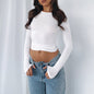 Slim Fit Long Sleeve Shirt | Women's Casual Crop Tops