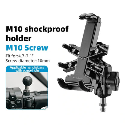ROCKBROS Motorcycle ATV Adjustable Phone Holder with Vibration Dampener for 4.7-7.1" Phones