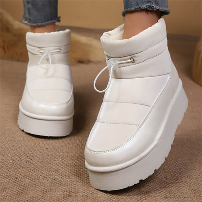 Women’s Fleece-Lined Short Boots – Warm Cotton Lined Winter Ankle Boots