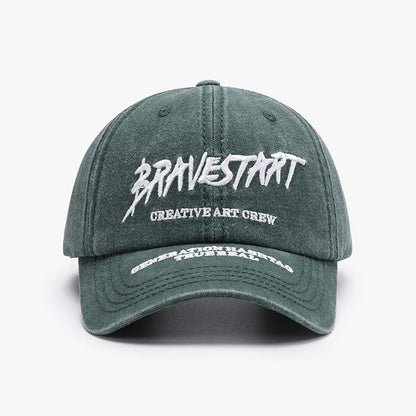 Fashionable Outdoor Versatile Curved Brim Letter Embroidery Men's Flat Tongue Hat Show Face Small Washed Women's Simple Baseball Hat Fashion
