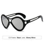New European and American Sunglasses for Women UV400 Fashion Double Beam Round Frame Personalized PC Hollow Sunscreen Sunglasses