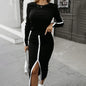 Women’s 2-Piece Skirt Set — Long Sleeve Sweatshirt + Midi Skirt