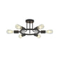 6 Light Modern Sputnik Lights Semi Flush Mount Ceiling Light Black Finished