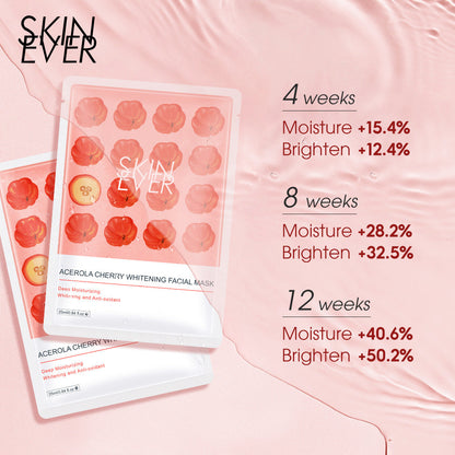 SKIN EVER Acerola Cherry Mask Pack Box of 7 Pieces Hydrating Moisturizing Nourishes Bright Skin SK035Z