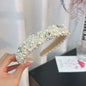 New handmade beaded crystal pearl retro exaggerated internet celebrity hot selling thin edge hair accessories