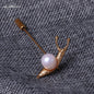 GLSEEVO Snail Pearl Brooch Gift For Daughter Woman Cute Inset Brooches Bijoux Argent 925 Massif Handmade Jewellery Broche