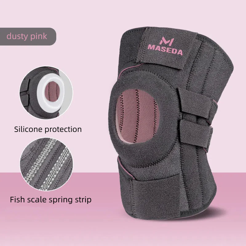 Meniscus Sports Knee Protector Silicone Shock Absorber Stability Patella Knee Protector Support Strip Velcro Adjustable