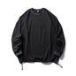 Trendy American Style Loose Long Sleeve T-Shirt for Men and Women, Breathable Quick-Dry Sun Protection with Drawstring Hem Round Neck Top