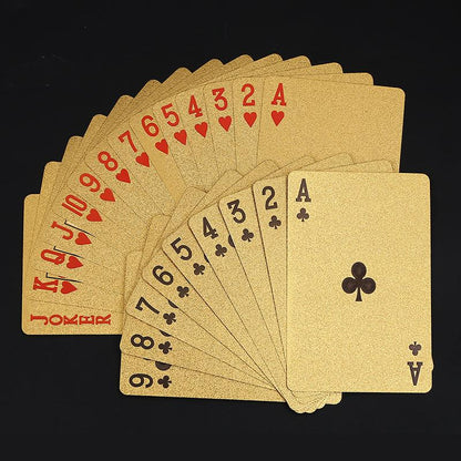 Waterproof Luxury Platinum Foil Poker Playing Cards Gold Plated Porker Cards