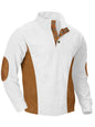 European men's casual stand up collar long sleeved corduroy sweatshirt with pit stripe
