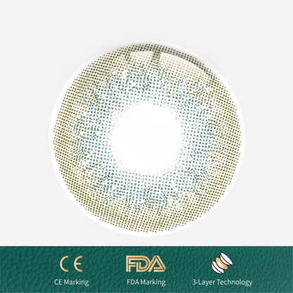 1Pcs FDA Certificate Eyes Beautiful Pupil Colorful Girl Cosplay Contact Lenses Green