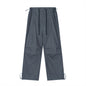 Wrinkled Casual Straight Cargo Pants Men's American Loose Solid Color Thin Sports Drawstring Cuffed Long Trousers