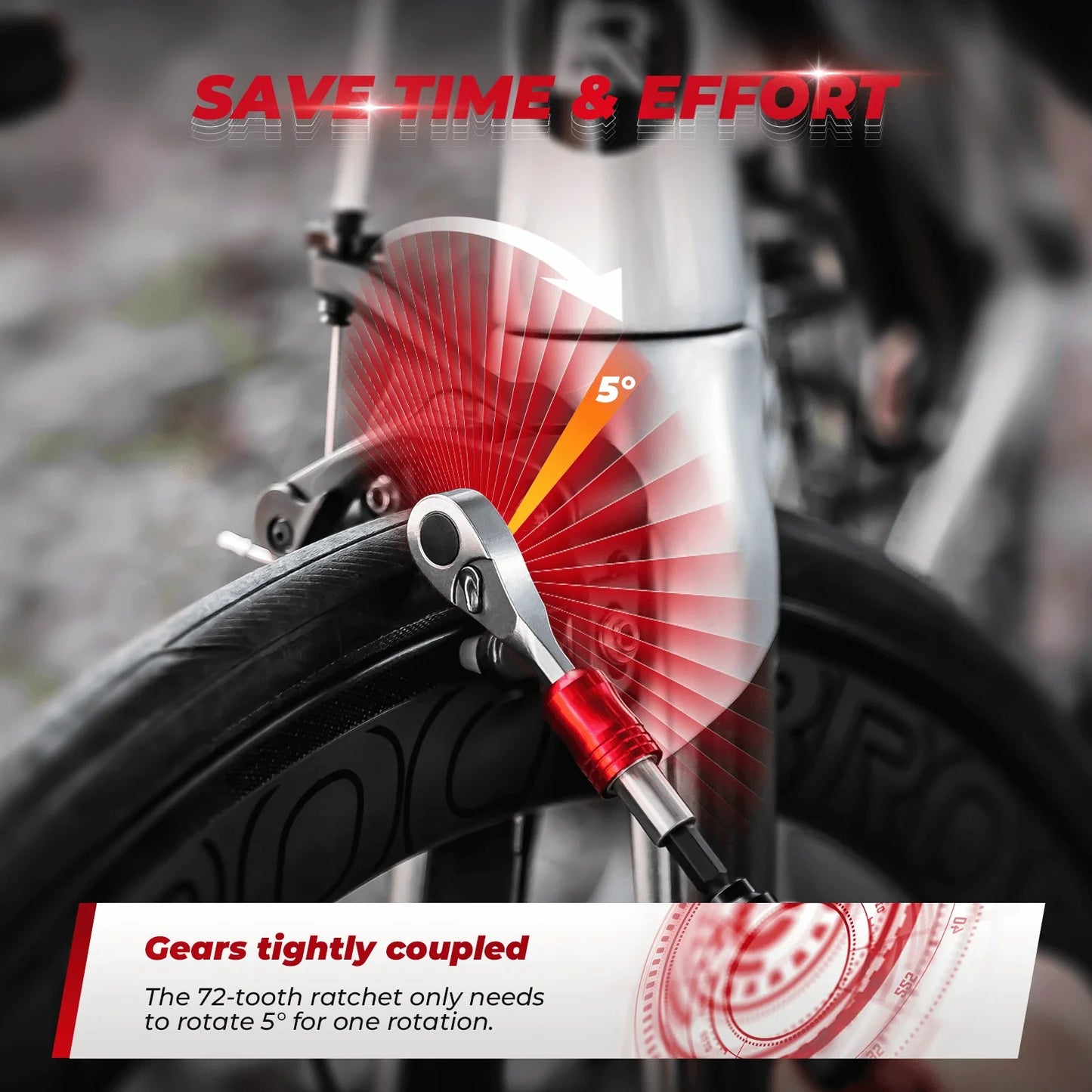 ROCKBROS 1/4-Inch Ratchet Socket Wrench Set 2.5-8mm Allen Hex Torx Sockets for Road  Mountain Bike Maintenance