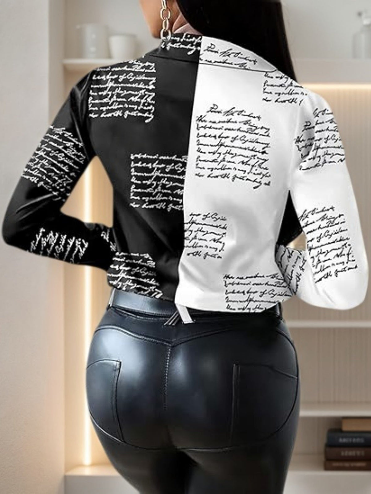 Women’s Floral Print Long Sleeve Shirt – Casual Colorful Loose Blouse