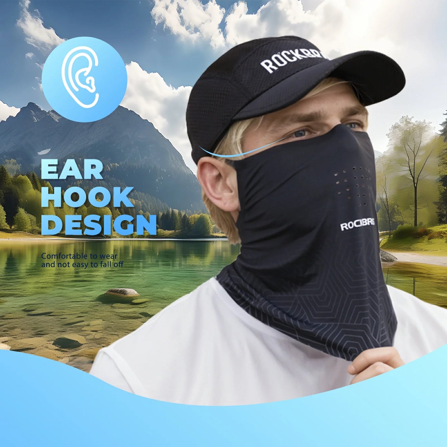 ROCKBROS Summer Cooling Neck Gaiter Breathable Balaclava for Men Women