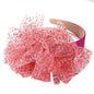 Solid color sequin flower wide edge girl style mesh headband