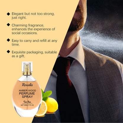 Amber Wood Perfume Spray Fresh Scent Exudes Charm Amber Natural Light Long-Lasting Portable Perfume