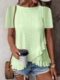 Women’s Casual Solid Color Short Sleeve Crew Neck Top