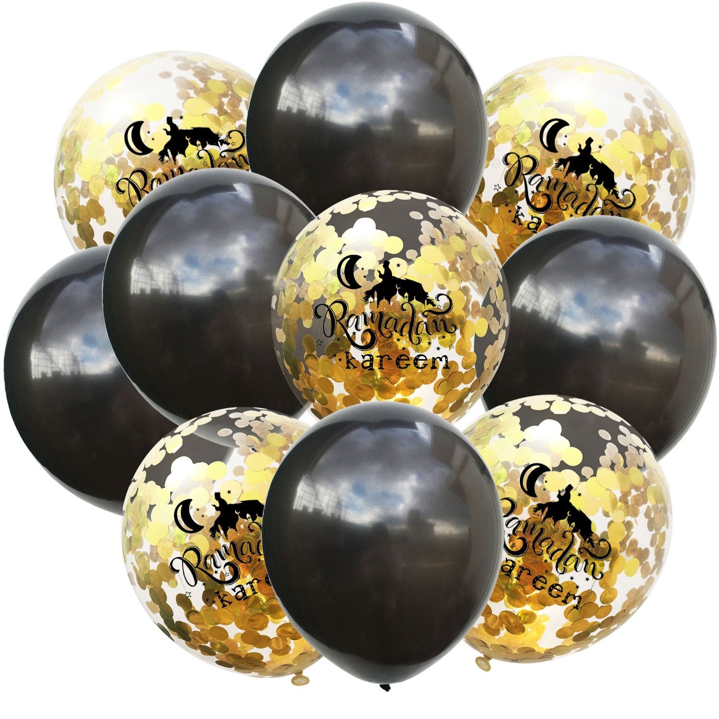 Moon Castle Party Celebrates Latex Balloon Transparent Paper Shard Glitter Balloon Set