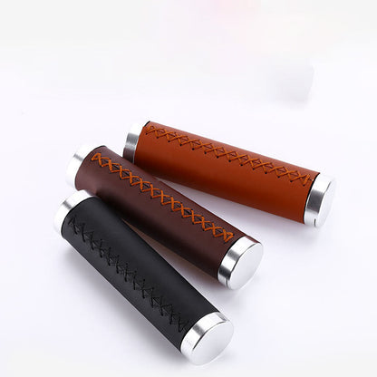 Mountain Bike Handlebar Sleeve Fiber Leather Surface Lock Shock-Absorbing Non-Slip Vice Handle Handlebar Grip Riding Accessories