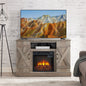 Farmhouse Classic Media TV Stand Antique Entertainment Console with 18" Electric Fireplace Insert for TV up to 50" with Open