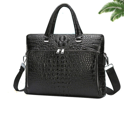 Crocodile Handbags for Men Genuine Leather Laptop Bag High Quality Leather A4 Business Shoulder Bags Male Large Briefcases