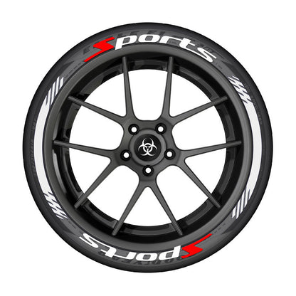 SPORTS series car tire letter sticker DIY sticker personalized modification sticker 3D three-dimensional all-in-ode tire sticker