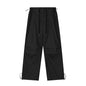 Wrinkled Casual Straight Cargo Pants Men's American Loose Solid Color Thin Sports Drawstring Cuffed Long Trousers