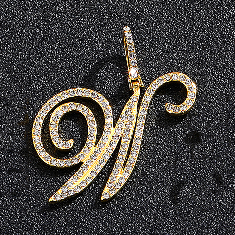 Hip hop accessories grass letter pendant melon seed buckle Cuban chain accessory