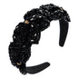High Quality Hair Hoop Ladies Hand-String Crystal Flower Shape Super Flash Wide-Brimmed Head Hoop Fashion Trendy Hair Press