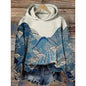 Women’s Printed Hooded Long Sleeve Pullover Sweatshirt