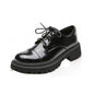 Women’s Solid-Color Retro Slip-On Platform Shoes