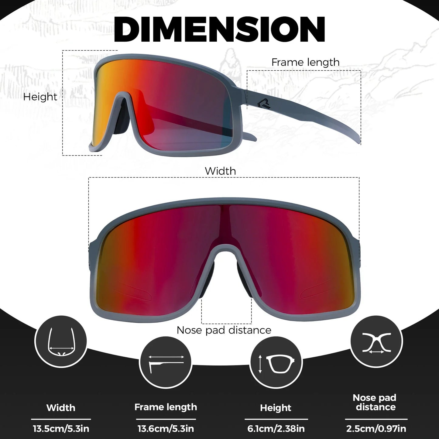 ROCKBROS Cycling Sunglasses Photochromic Polarized Sports Glasses UV400 Unisex
