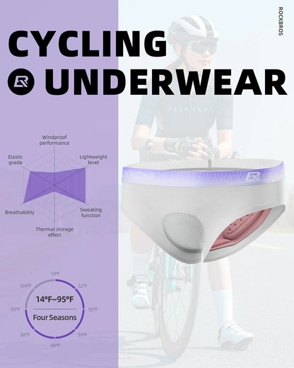 ROCKBROS Women's 4D Padded Cycling Underwear