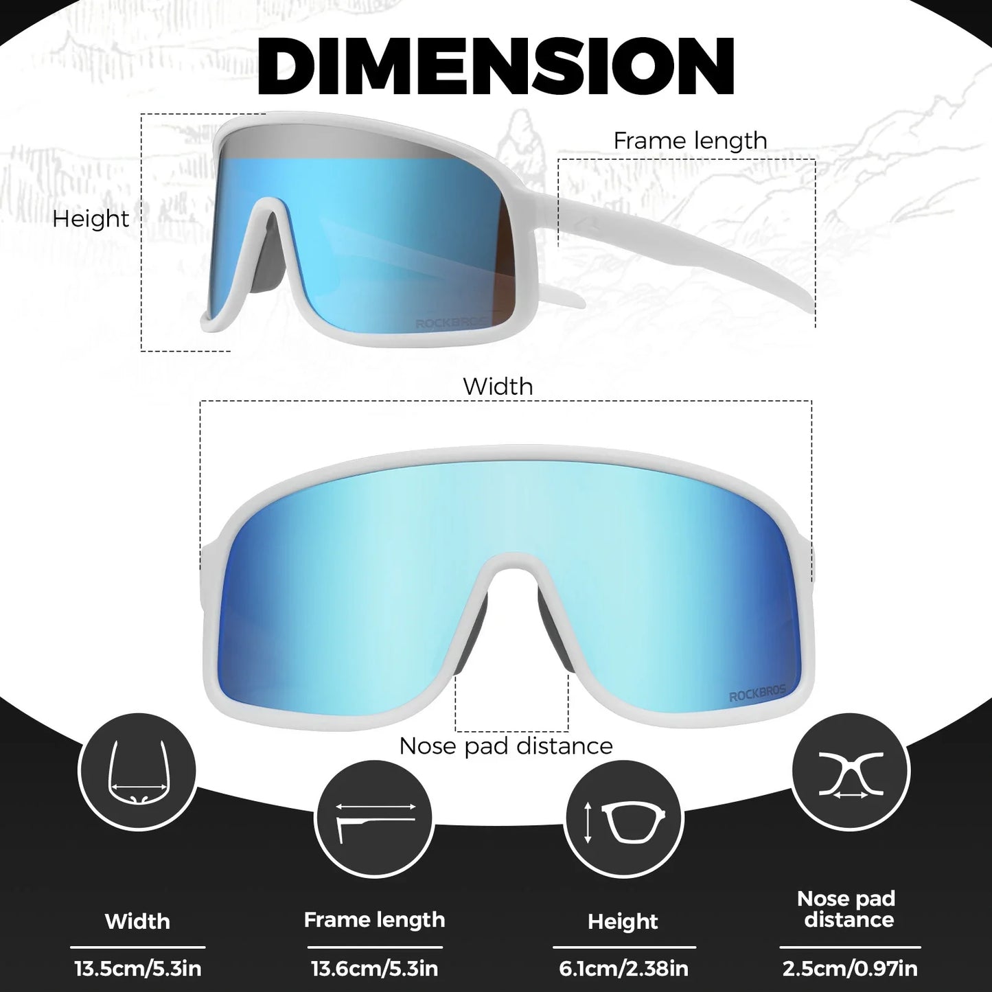 ROCKBROS Cycling Sunglasses Photochromic Polarized Sports Glasses UV400 Unisex