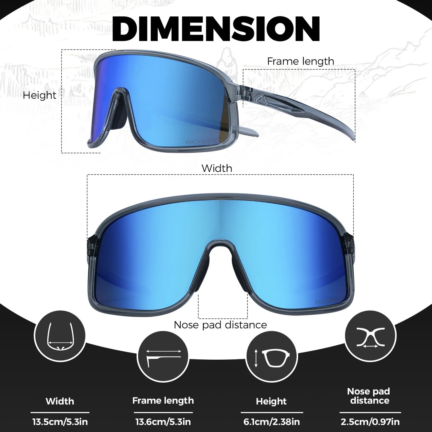 ROCKBROS Cycling Sunglasses Photochromic Polarized Sports Glasses UV400 Unisex