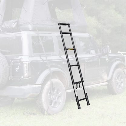 Portable Folding Aluminium Telescopic Ladder Non-Slip Extension Telescoping Ladder with Hooks Roof top tent and roof rack use