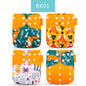 Happy Flute Cloth Diapers for Children Adjustable Wet/Dry Bag Waterproof Babies Diapers Ecological Backpack Reusable 4 pcs/set