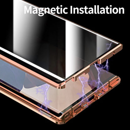 For Samsung Note20U Anti Peeping Privacy Glass Case Protect Phone Case S21Ultra Magnetic S21 Metal Cover