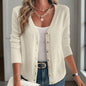 Women's V-Neck Button Front Long Sleeve Knit Cardigan