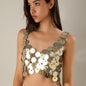 exy suspender hollow sequin skirt, nightclub trendy women's thin half skirt, body chain