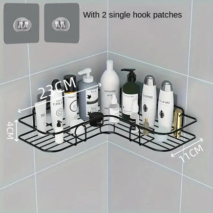 Bathroom Storage Rack Toilet Washroom Wall-Mounted Hole-Free Multi-Functional Iron Mesh Long Strip Organizer