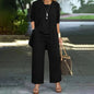 Women's Plus Size Casual 3-Piece Set Open Front Cardigan Sleeveless Vest Pants Solid Color Lounge Set