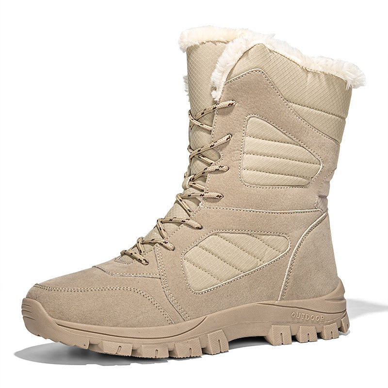 Women’s High-Top Winter Snow Boots – Fleece Lined Waterproof Cotton Boots