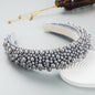 Hair Hoop Baroque Sponge Pearl Hair Accessories Women's Handmade Beaded Multicolor European and American Broad-brimmed Headband