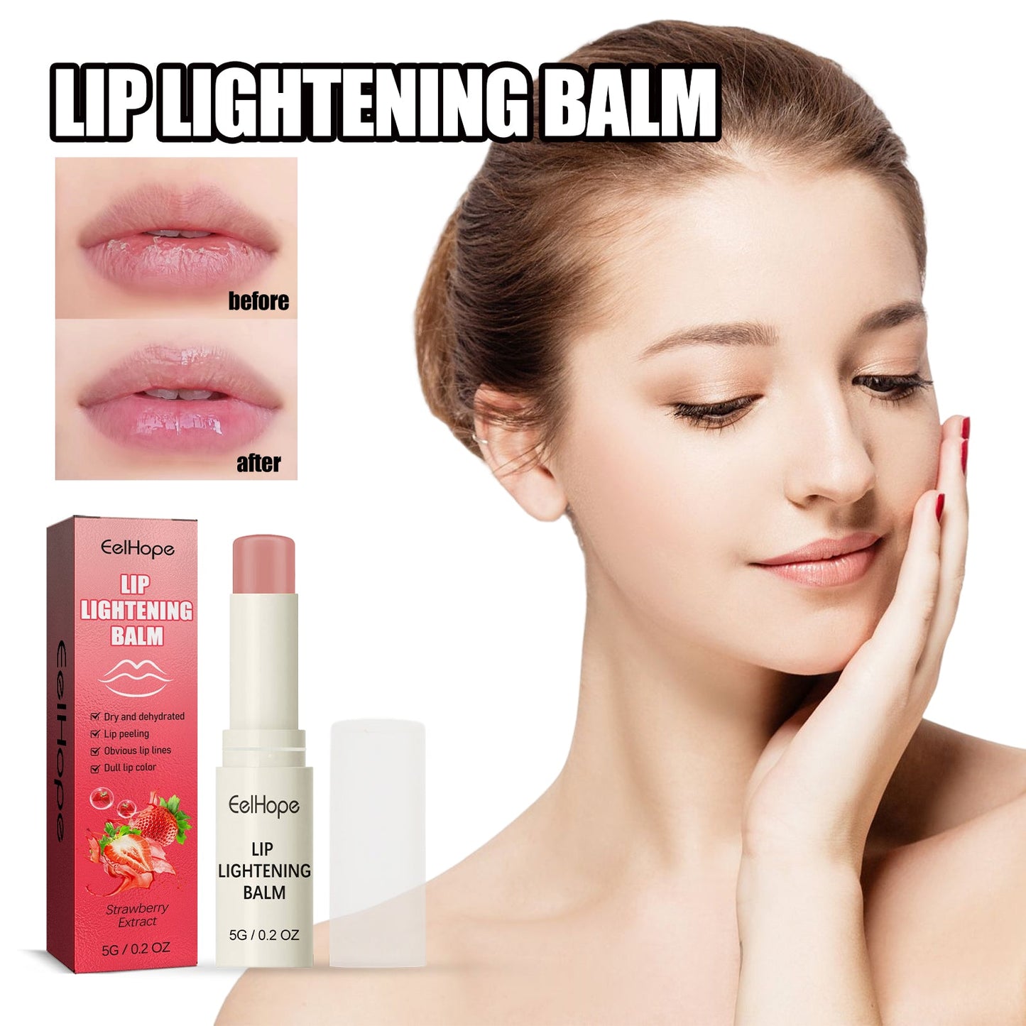 Strawberry Moisturizing Lip Balm Moisturizes, Hydrates, Removes Dead Skin, And Moisturizes Dry, Cracked Lips