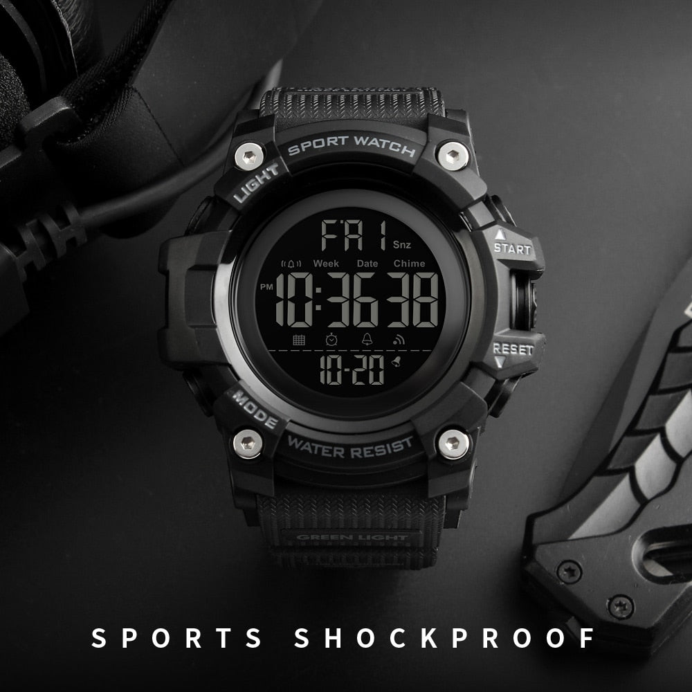 SKMEI 1384 Countdown Stopwatch Sport Watch Mens Watches Top Brand Luxury Men Wrist Watch Waterproof LED Electronic Digital Male Watch
